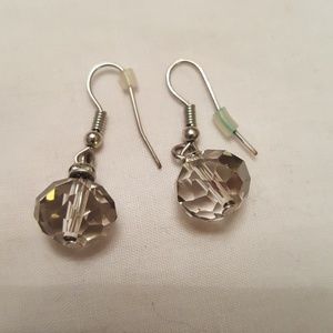 Graytone stone drop earrings.